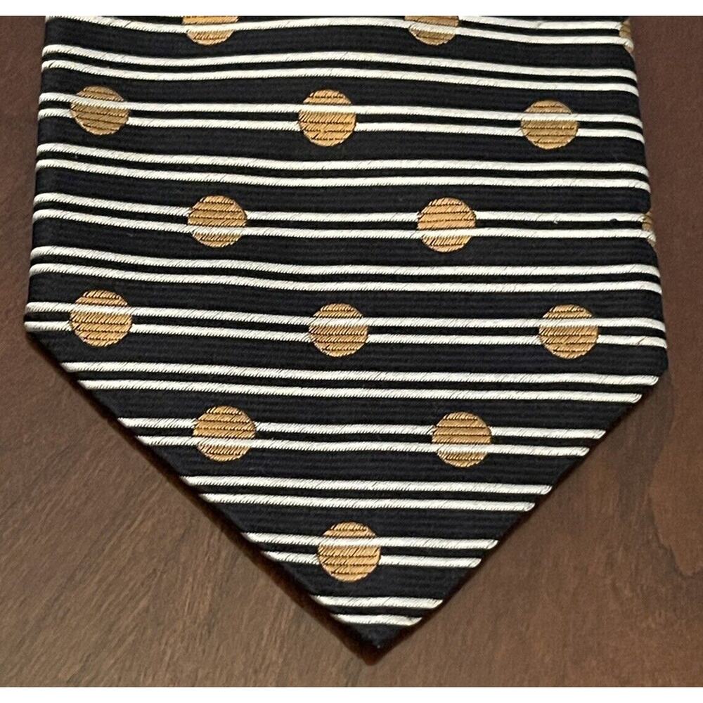 Vintage Smith Forester Black Gold 100% Imported Silk Men’s Neck Tie Made In USA